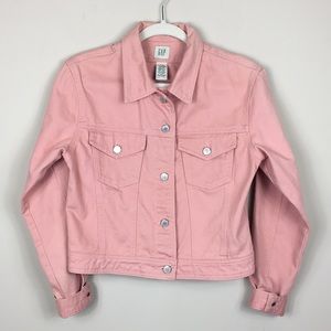 gap pink denim jacket